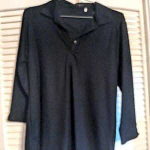 Nancy Lopez moisture wicking 3/4 sleeve golf polo black size M